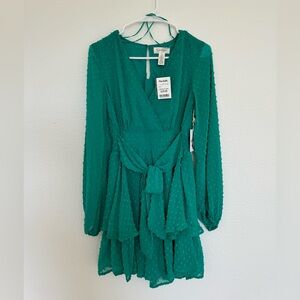 Never worn/with tag! Jessica Simpson Green mini dress